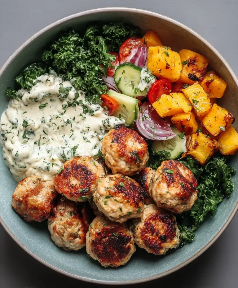 Herby Chicken Meatball Bowl- Easy & Flavorful Meal