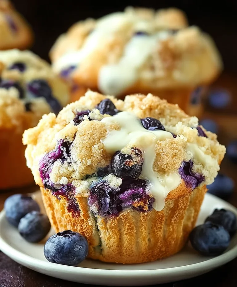 Blueberry Cream Cheese Muffins- Streusel Topping