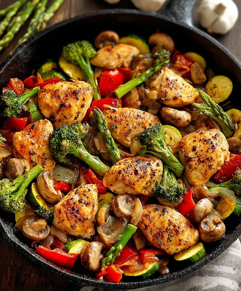Healthy Chicken Vegetable Skillet Dinner - Easy & Quick