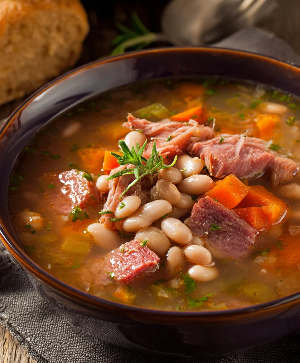 Hearty Beef-Beef Beef Ham and Bean Soup Recipe