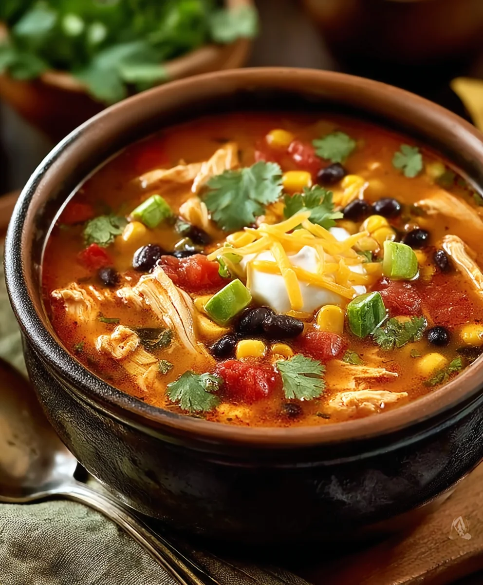 Easy Chicken Taco Soup Recipe- Flavorful & Quick