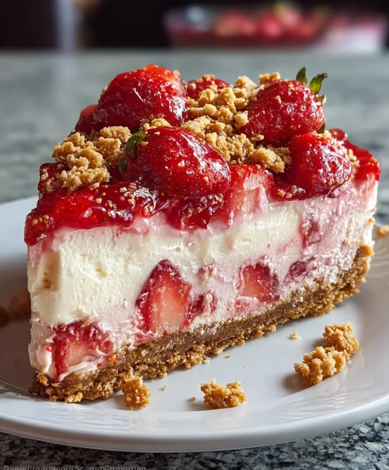 Strawberry Crunch Cheesecake Bliss-Easy Recipe
