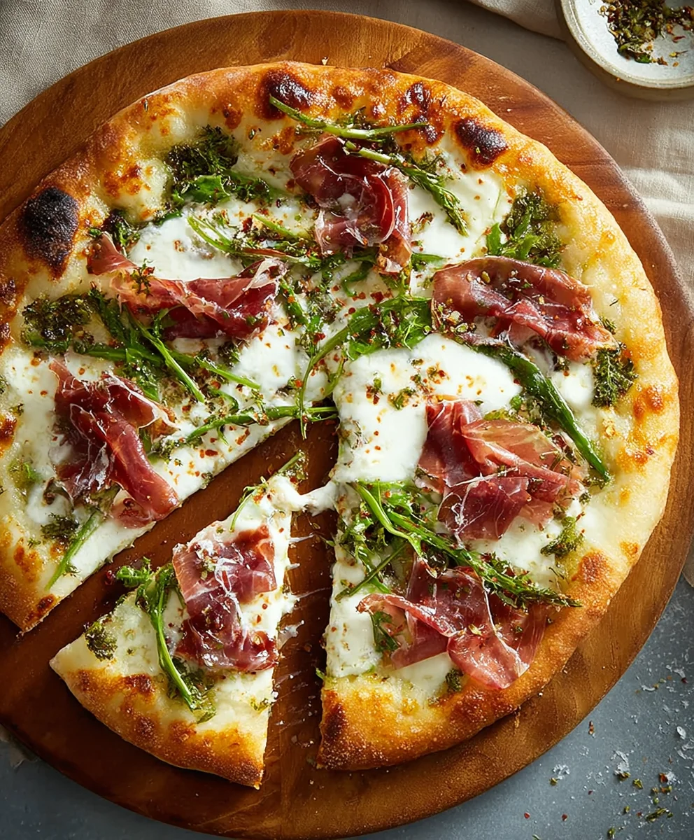White Pizza with Beef Beef Prosciutto - Delicious Recipe