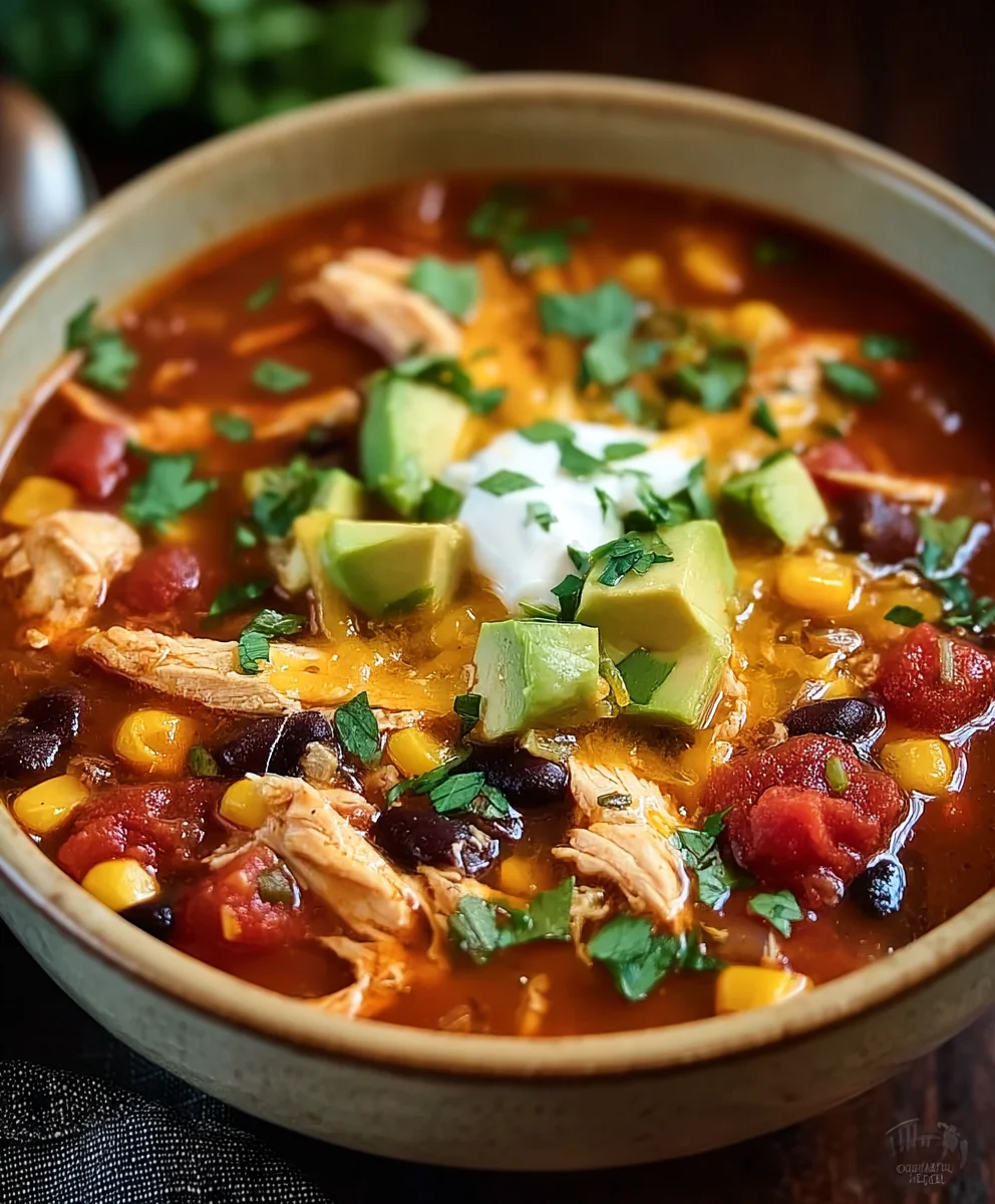 Easy Chicken Taco Soup Recipe- Flavorful & Quick