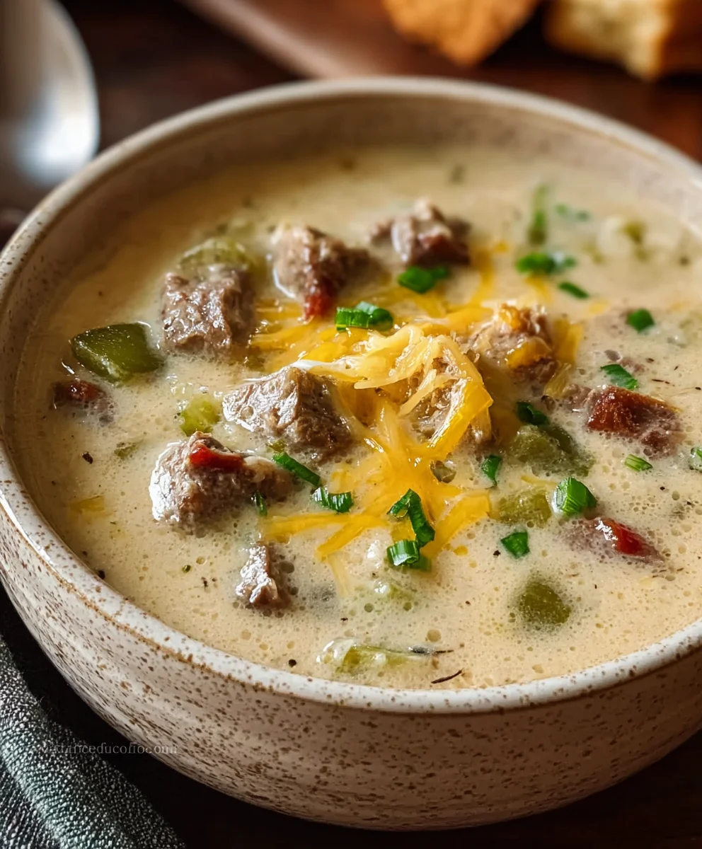 Philly Cheesesteak Soup - Craveable Comfort Food