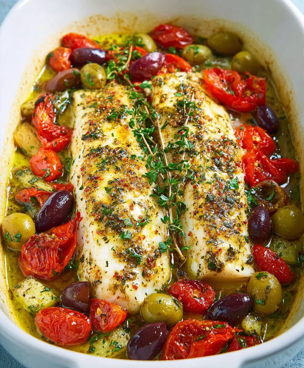 Easy Mediterranean Baked Fish Recipe-Flavorful & Quick