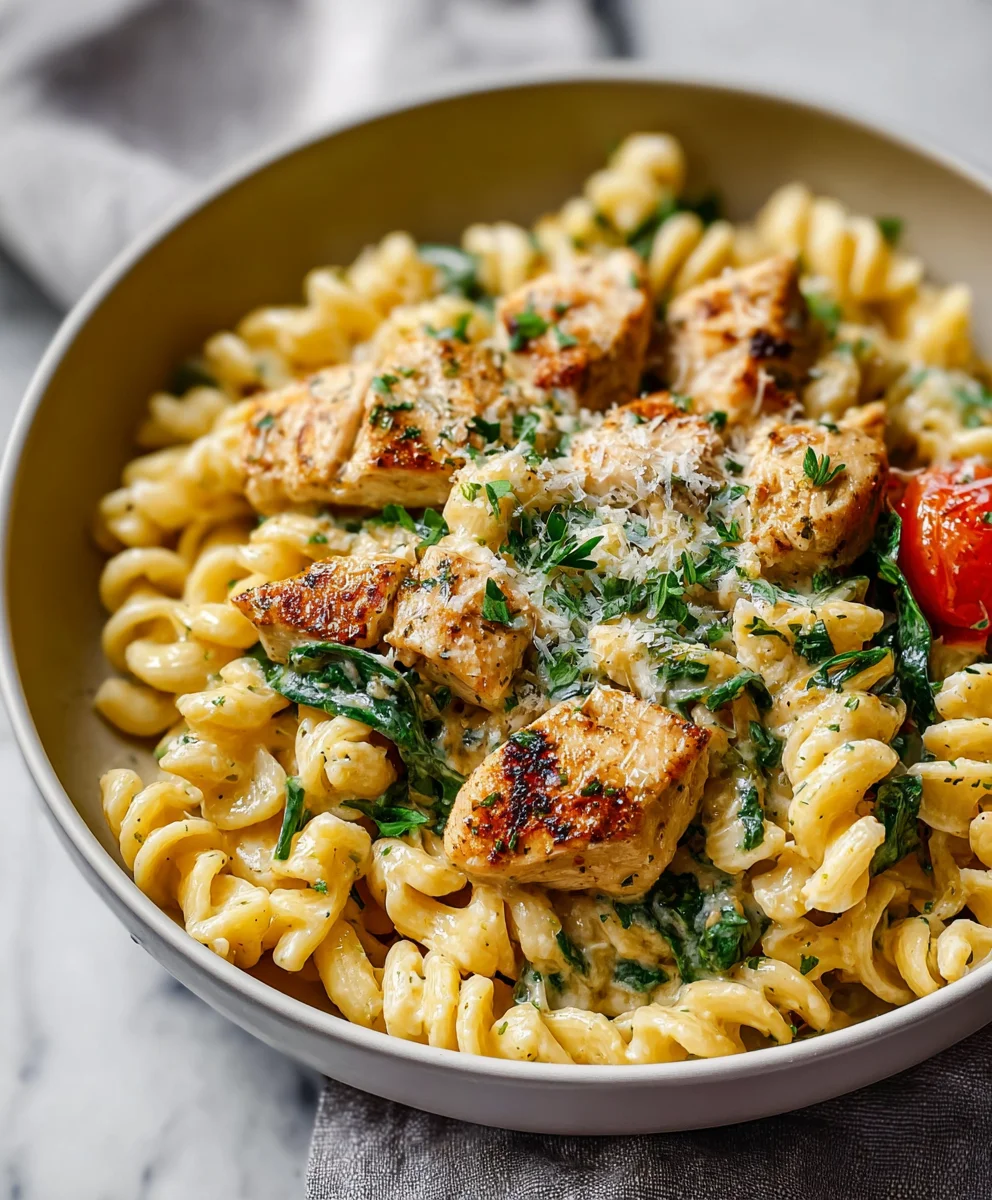 Healthy Garlic Parmesan Chicken Pasta - Quick & Easy Meal