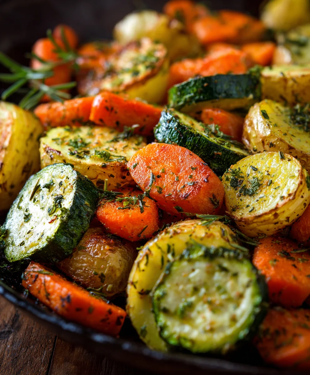 Garlic Herb Roasted Potatoes Carrots Zucchini