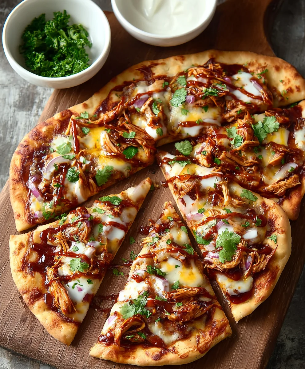 Easy BBQ Chicken Naan Pizza Recipe-Quick & Delicious