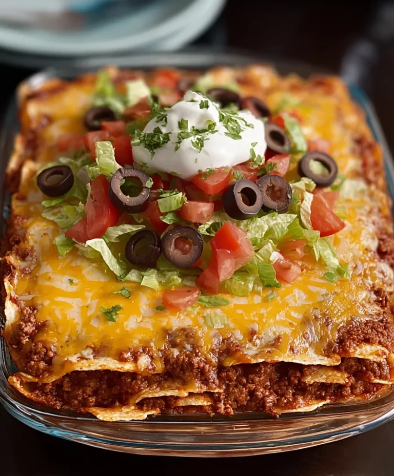 Easy Layered Taco Bake – Flavorful Beef Dinner