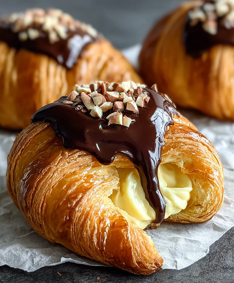 Boston Cream Pie Croissants - Easy Dessert Treat