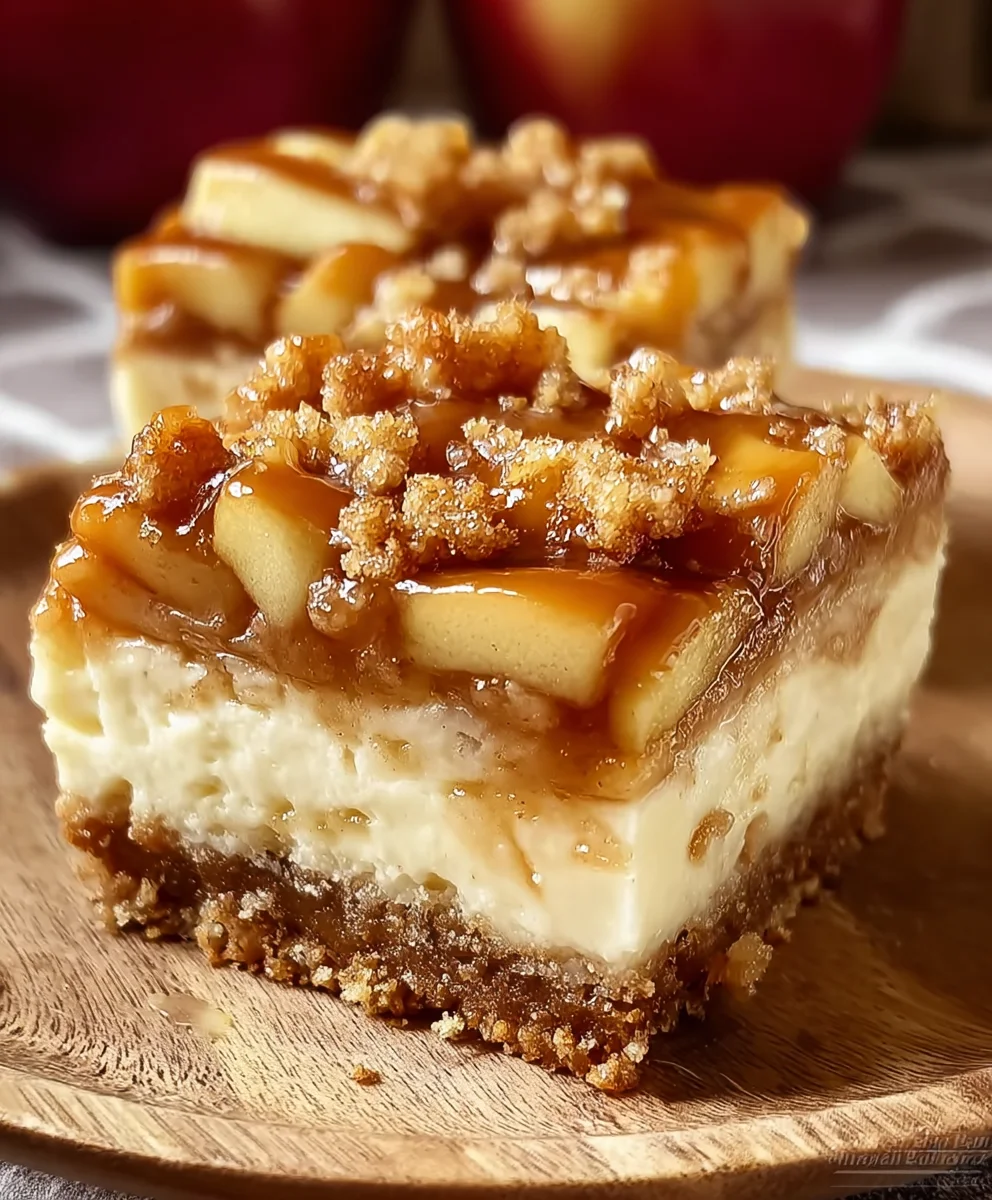 Caramel Apple Cheesecake Bars - Decadent Dessert