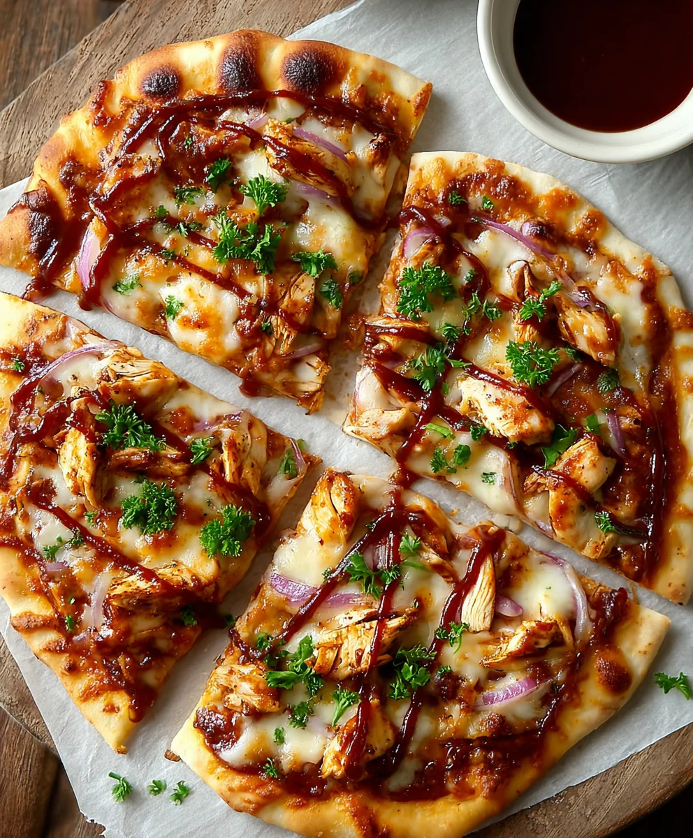Easy BBQ Chicken Naan Pizza Recipe-Quick & Delicious