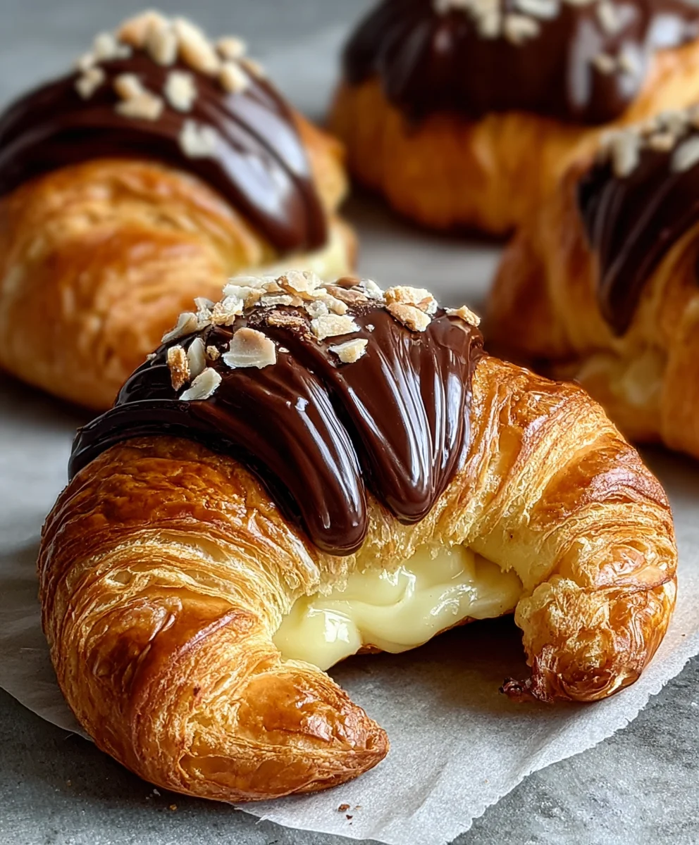 Boston Cream Pie Croissants - Easy Dessert Treat