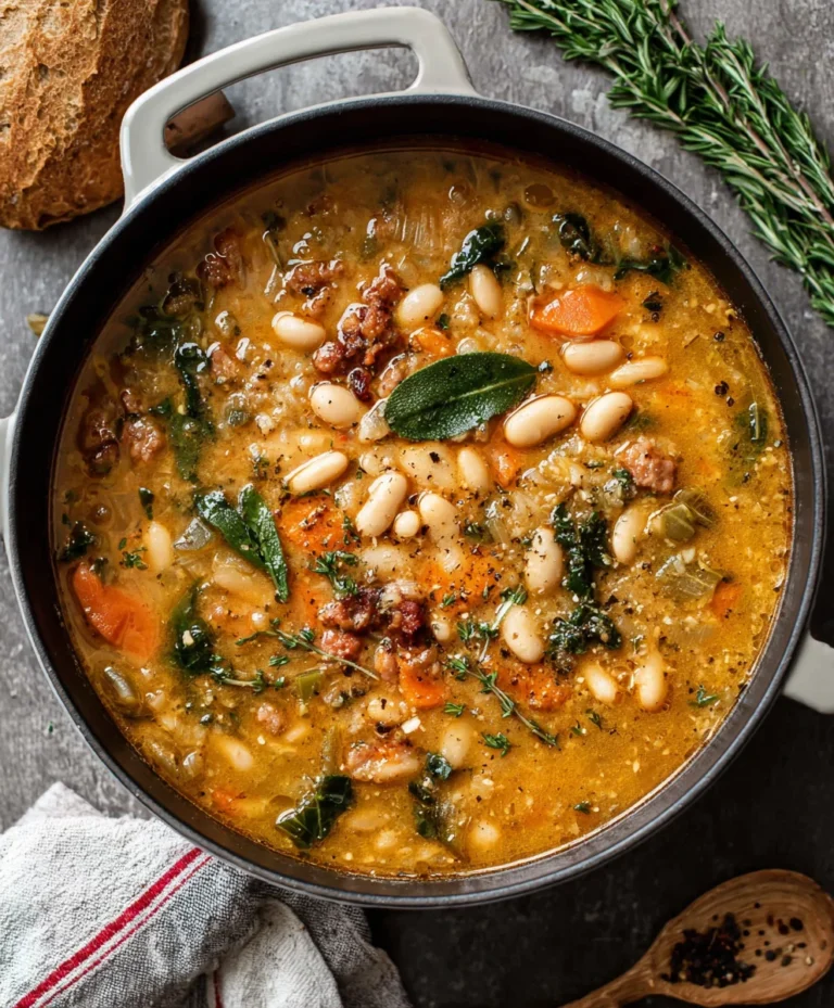 Hearty Tuscan White Bean Soup-Easy Comfort Food