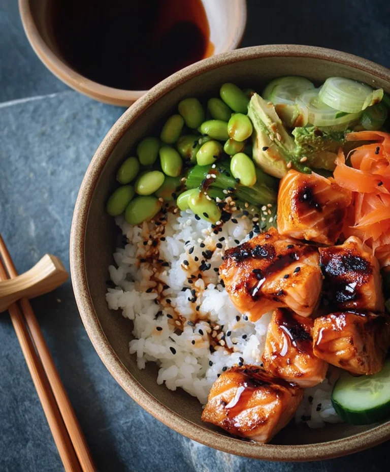 Easy Teriyaki Salmon Sushi Bowl-GF
