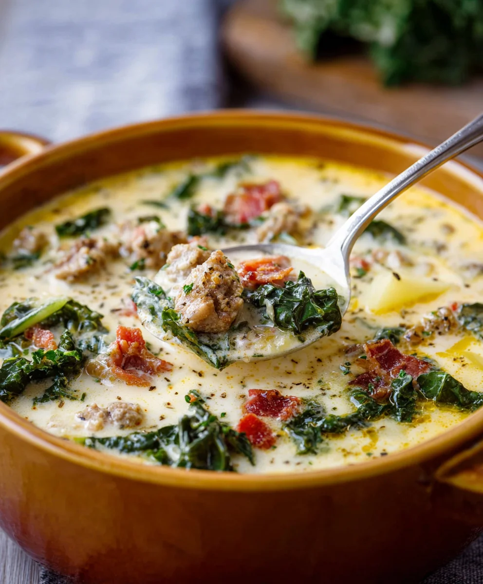 Olive Garden Zuppa Toscana - Creamy Sausage & Knon-alcoholic ale Soup