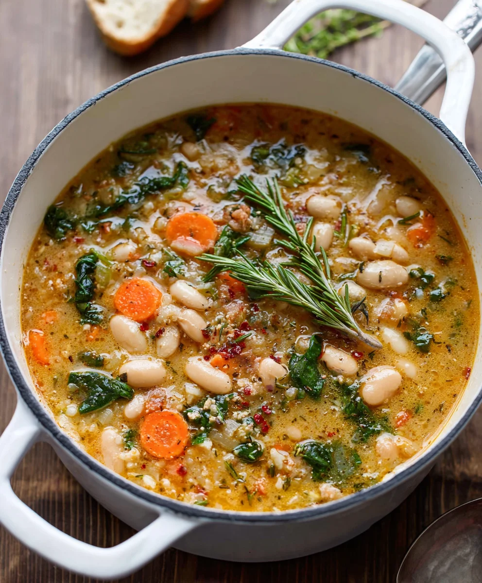 Hearty Tuscan White Bean Soup-Easy Comfort Food