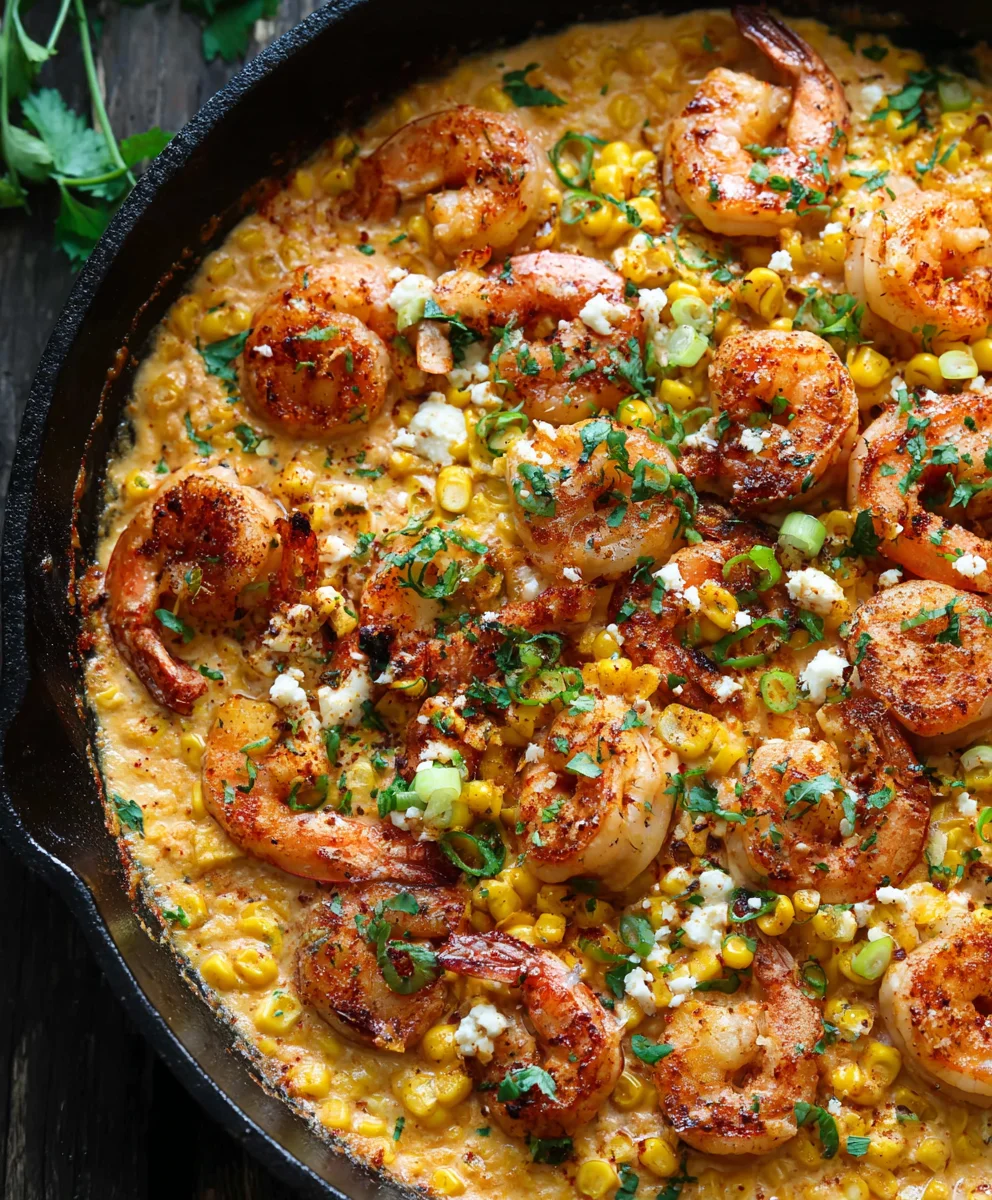 Shrimp Creamed Corn - Easy One-Pan Minute Meal