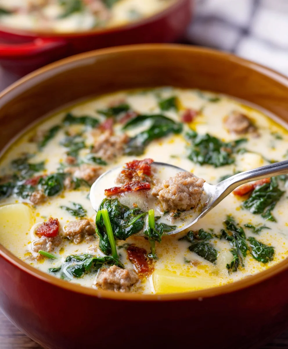 Olive Garden Zuppa Toscana - Creamy Sausage & Knon-alcoholic ale Soup