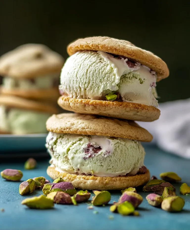 Pistachio Cookie Ice Cream Sandwiches – Easy Recipe