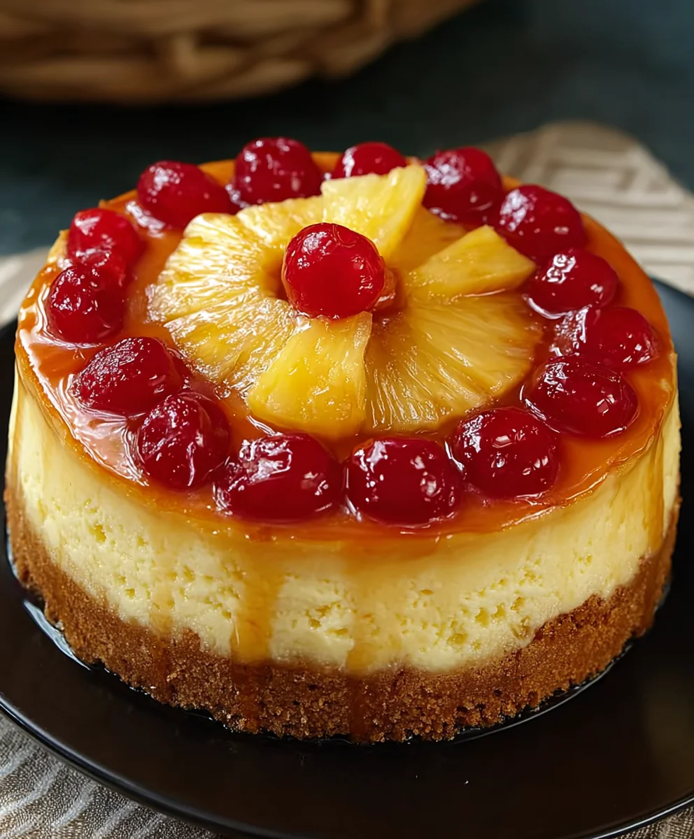 Pineapple Upside-Down Cheesecake-Sweet Dessert