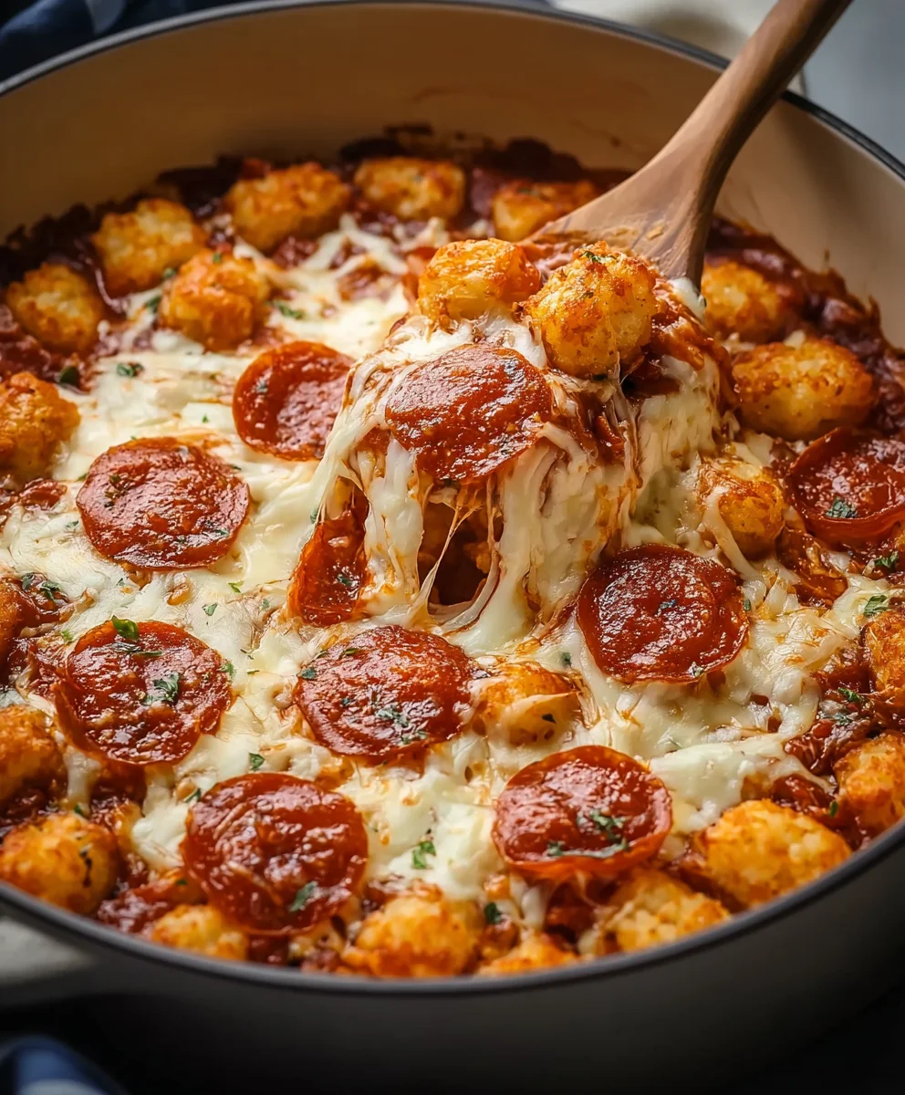 Easy Beef Pizza Tot Casserole Recipe - Family Favorite