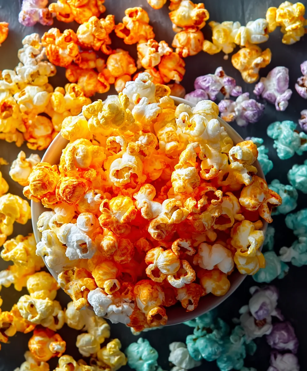 Colorful Candied Popcorn Recipe-Sweet Treat