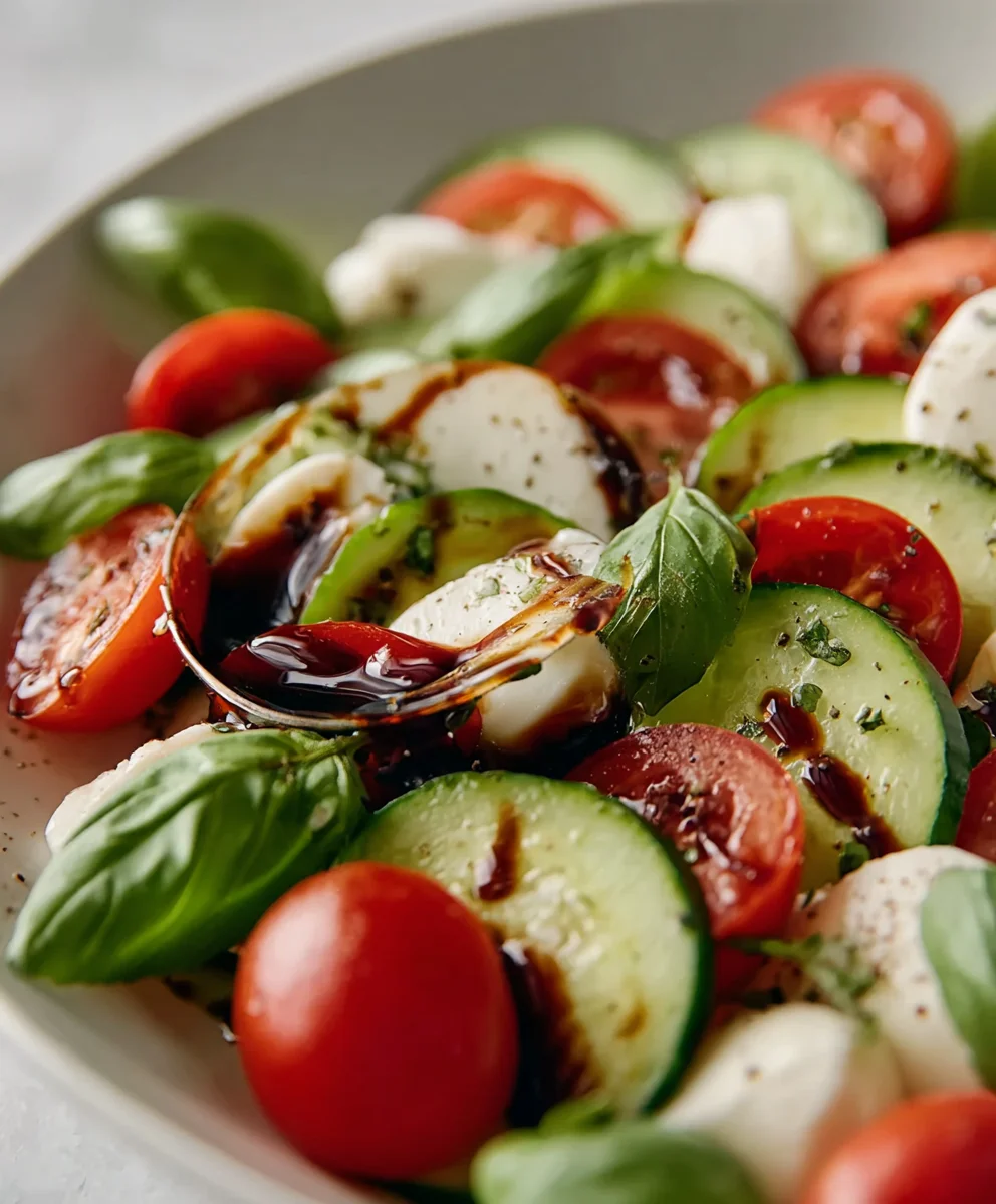 Fresh Cucumber Caprese Salad - Easy & Refreshing