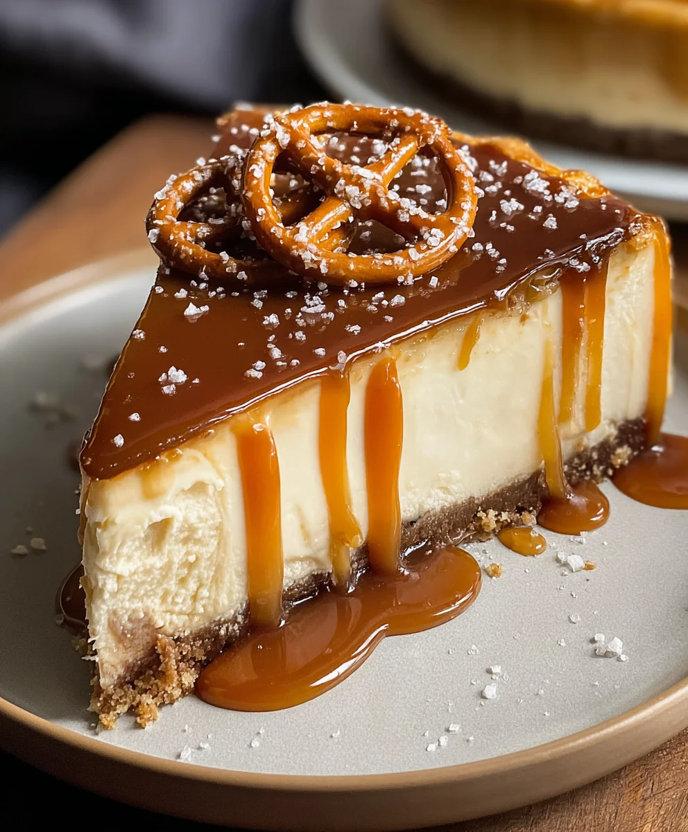 Salted Caramel Pretzel Cheesecake Recipe - Easy & Delicious