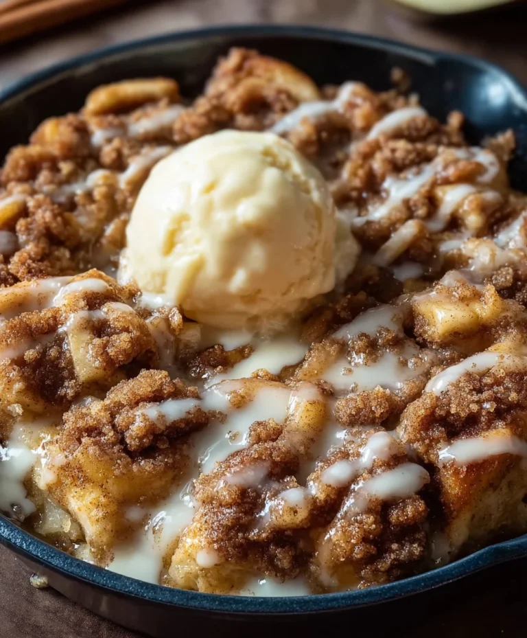 Apple Crisp Cinnamon Roll Casserole-Best Dessert