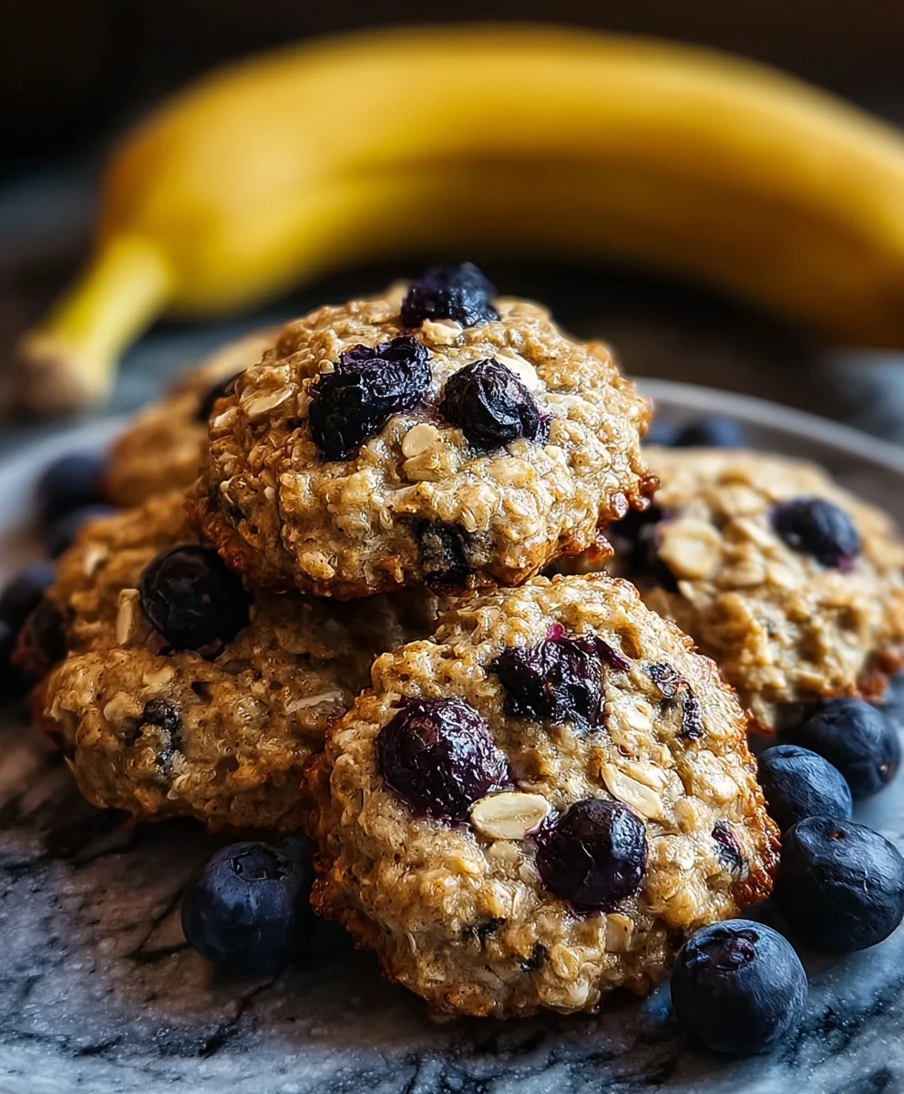 Easy Banana Blueberry Breakfast Cookies - Quick Treat