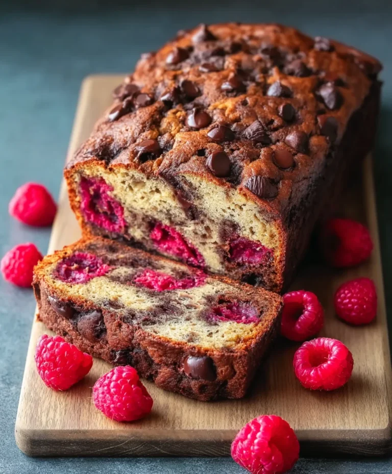 Raspberry Dark Chocolate Banana Bread Recipe-Rich & Easy