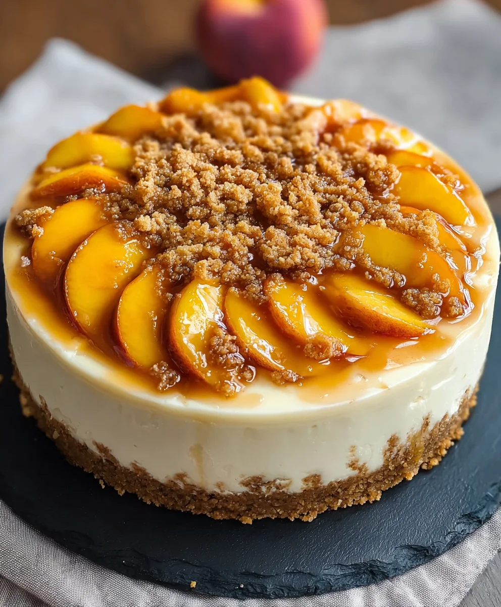Peach Cobbler Cheesecake - Decadent Dessert Recipe