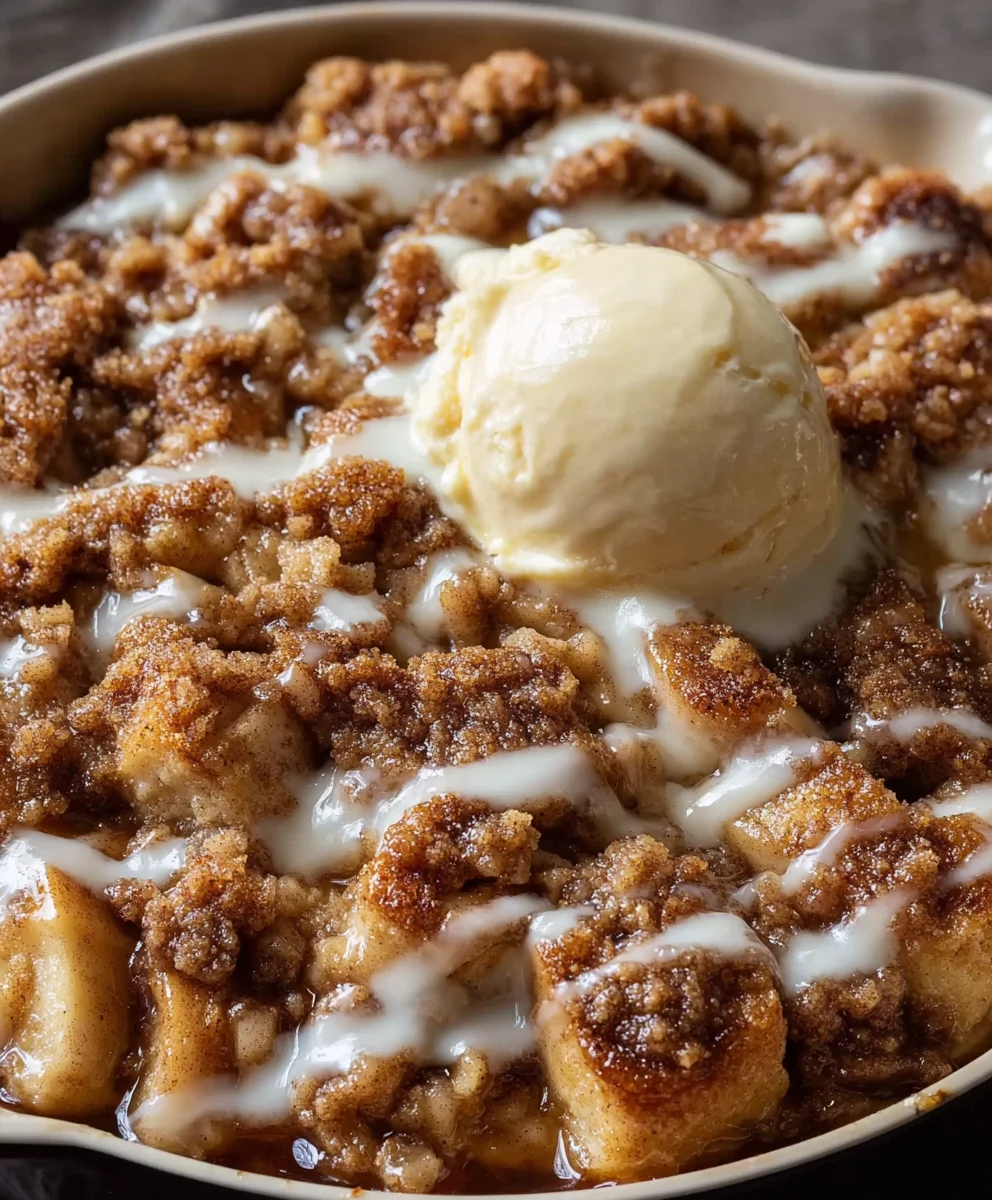 Apple Crisp Cinnamon Roll Casserole-Best Dessert