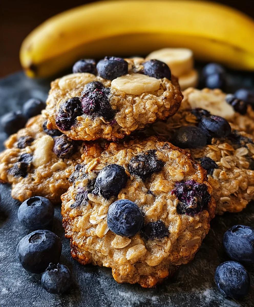 Easy Banana Blueberry Breakfast Cookies - Quick Treat