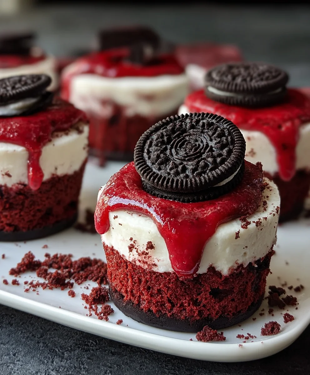 Mini Red Velvet Oreo Cheesecake-Easy Dessert