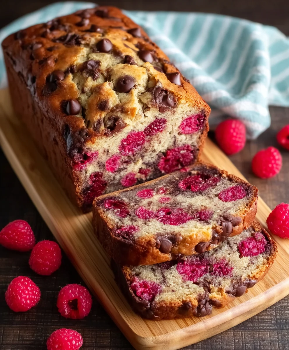 Raspberry Dark Chocolate Banana Bread Recipe-Rich & Easy