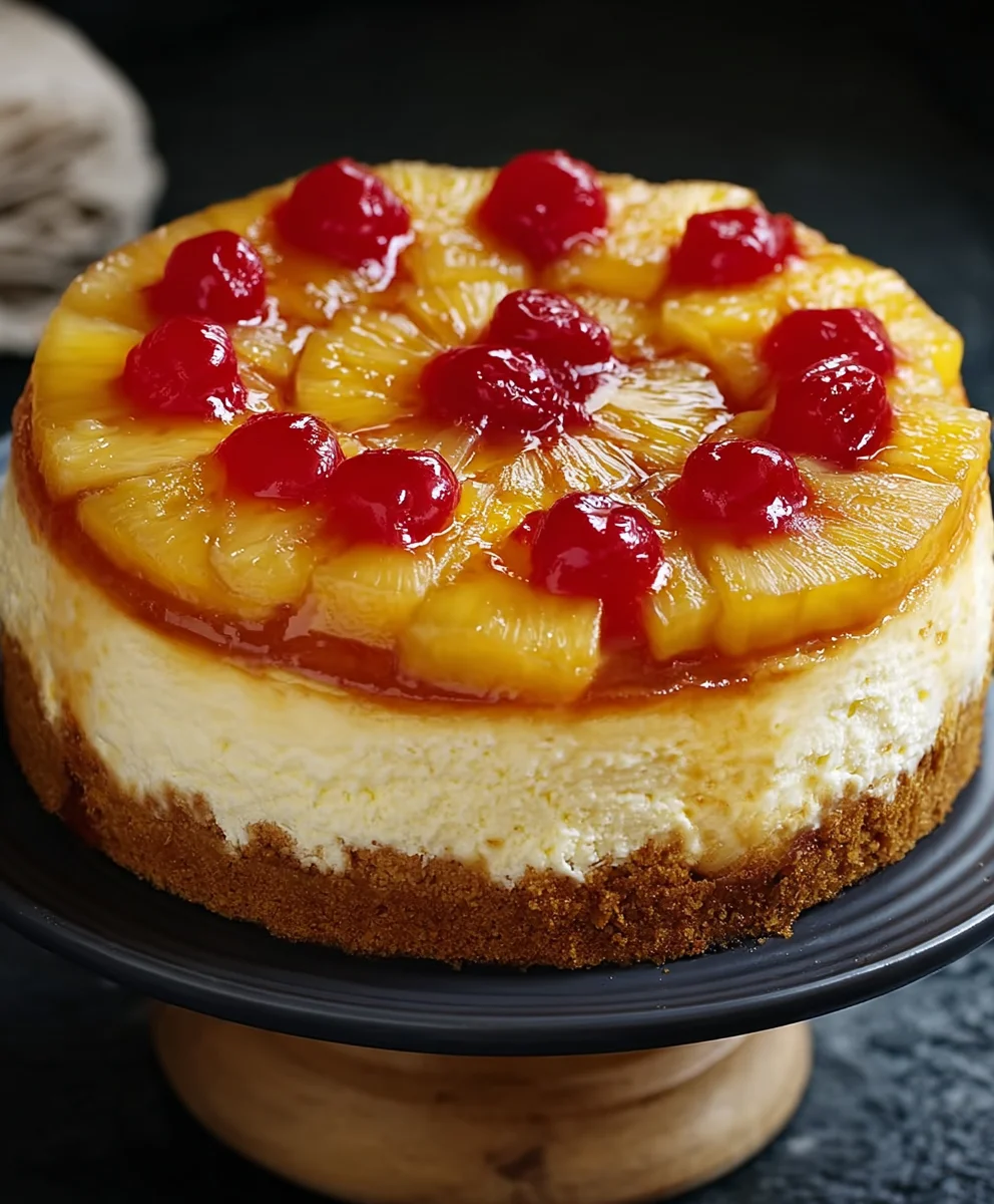 Pineapple Upside-Down Cheesecake-Sweet Dessert