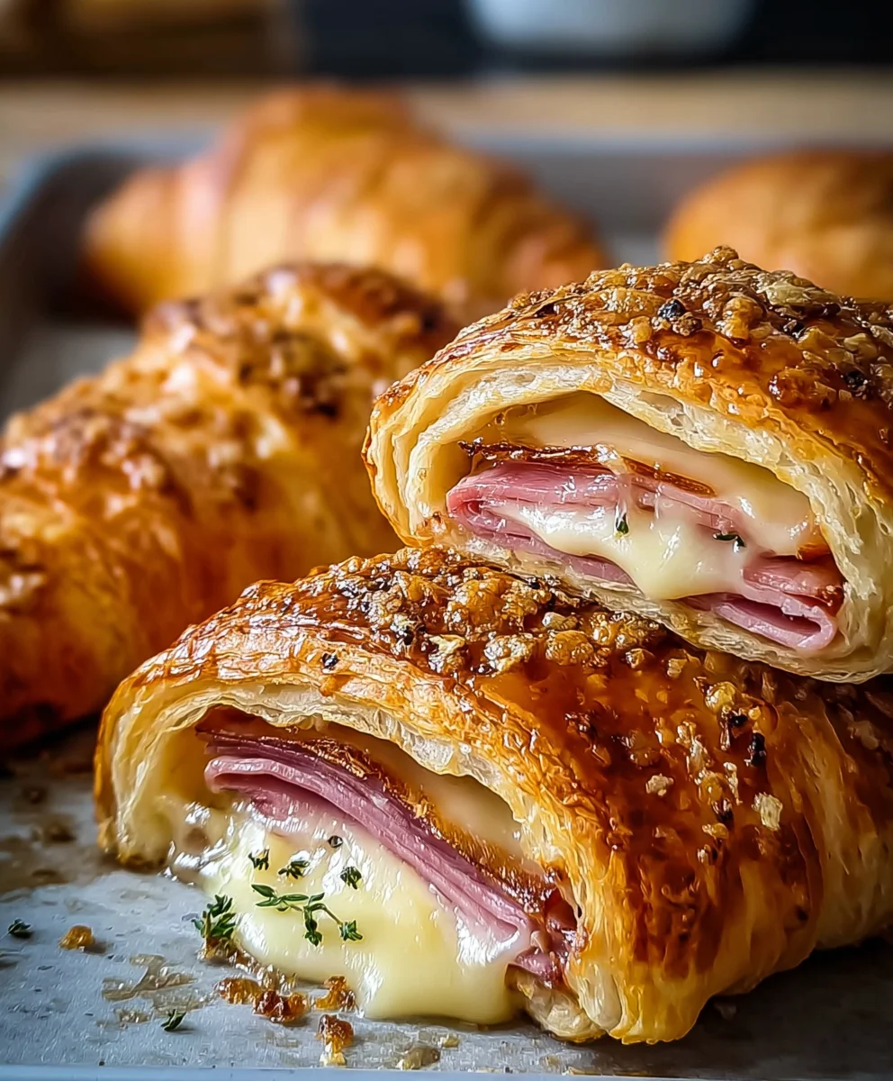 Baked Beef Beef Ham Cheese Croissants Recipe