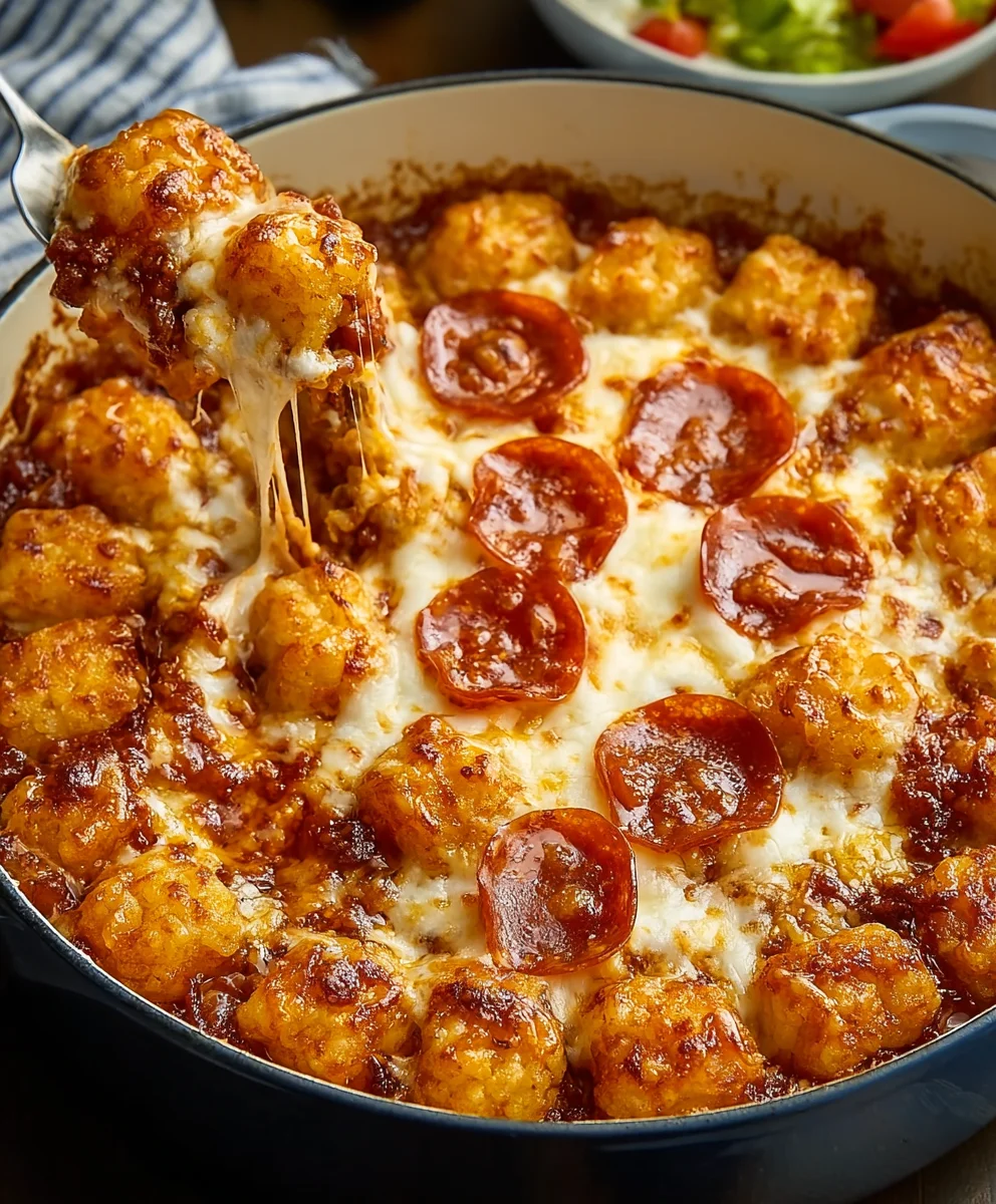 Easy Beef Pizza Tot Casserole Recipe - Family Favorite