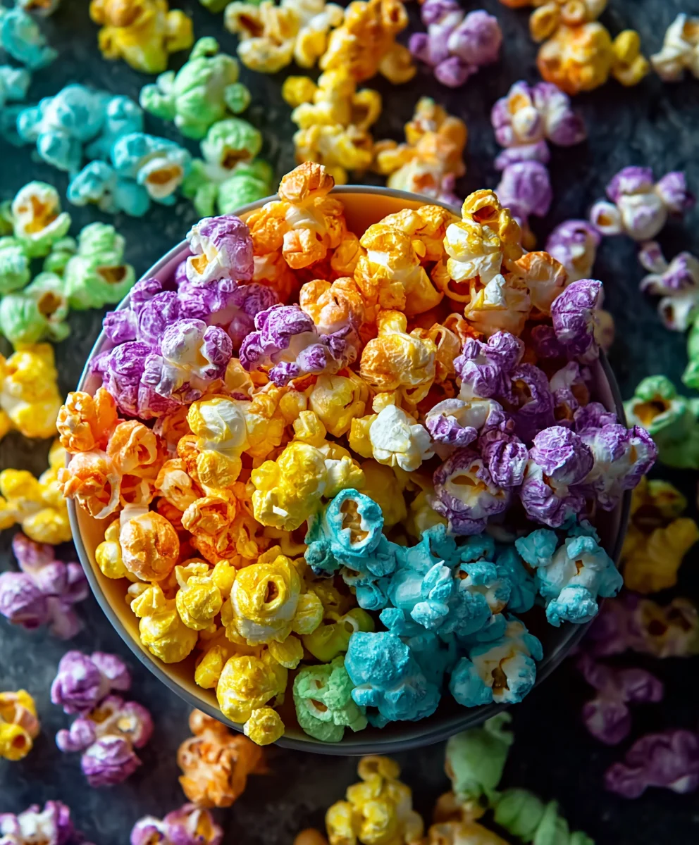 Colorful Candied Popcorn Recipe-Sweet Treat