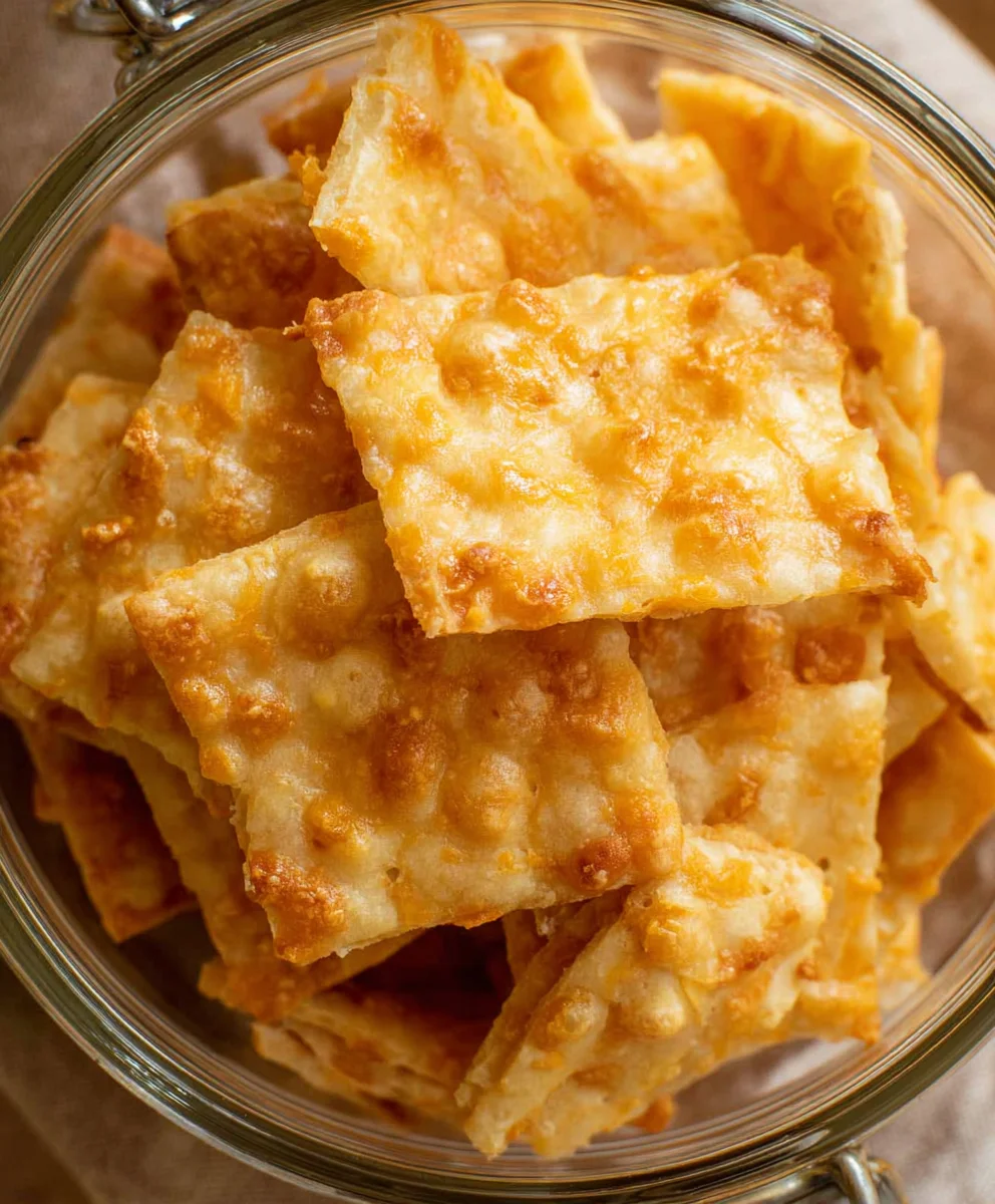 Crispy Sourdough Cheddar Crackers- Easy Homemade Recipe