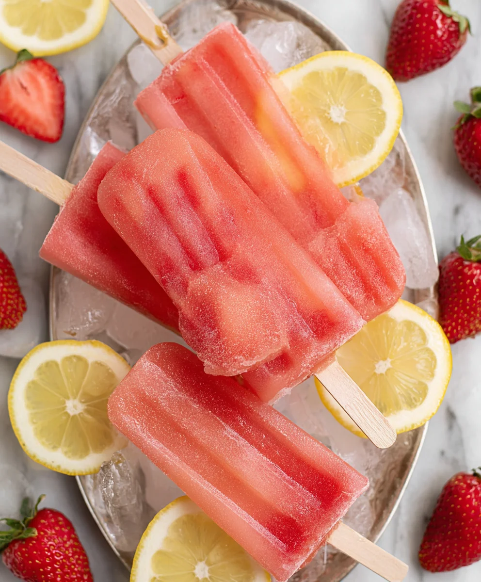 Strawberry Lemonade Popsicles-Refreshing Summer Treat