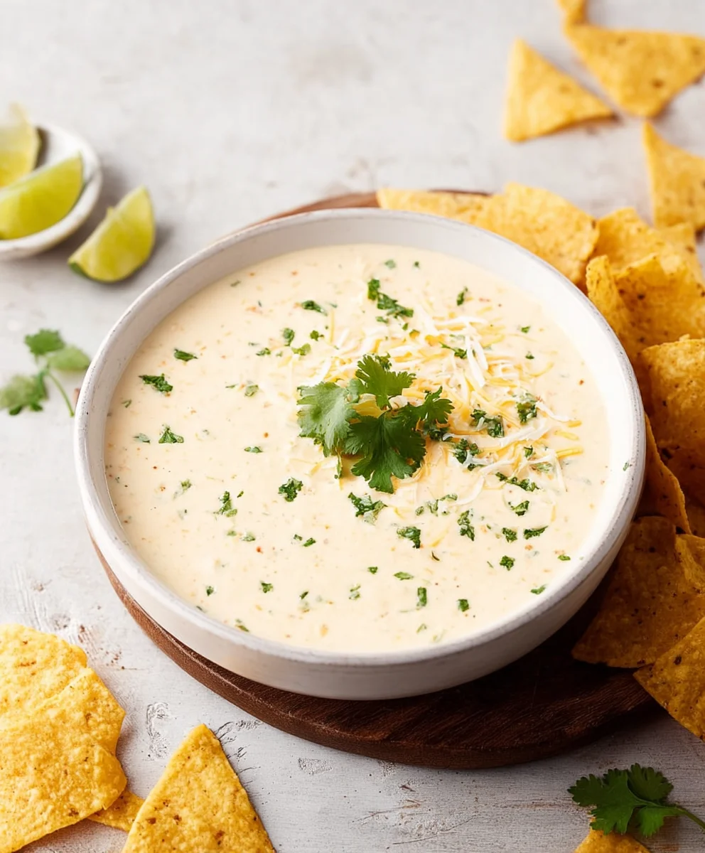 Easy Crockpot White Queso Dip Recipe