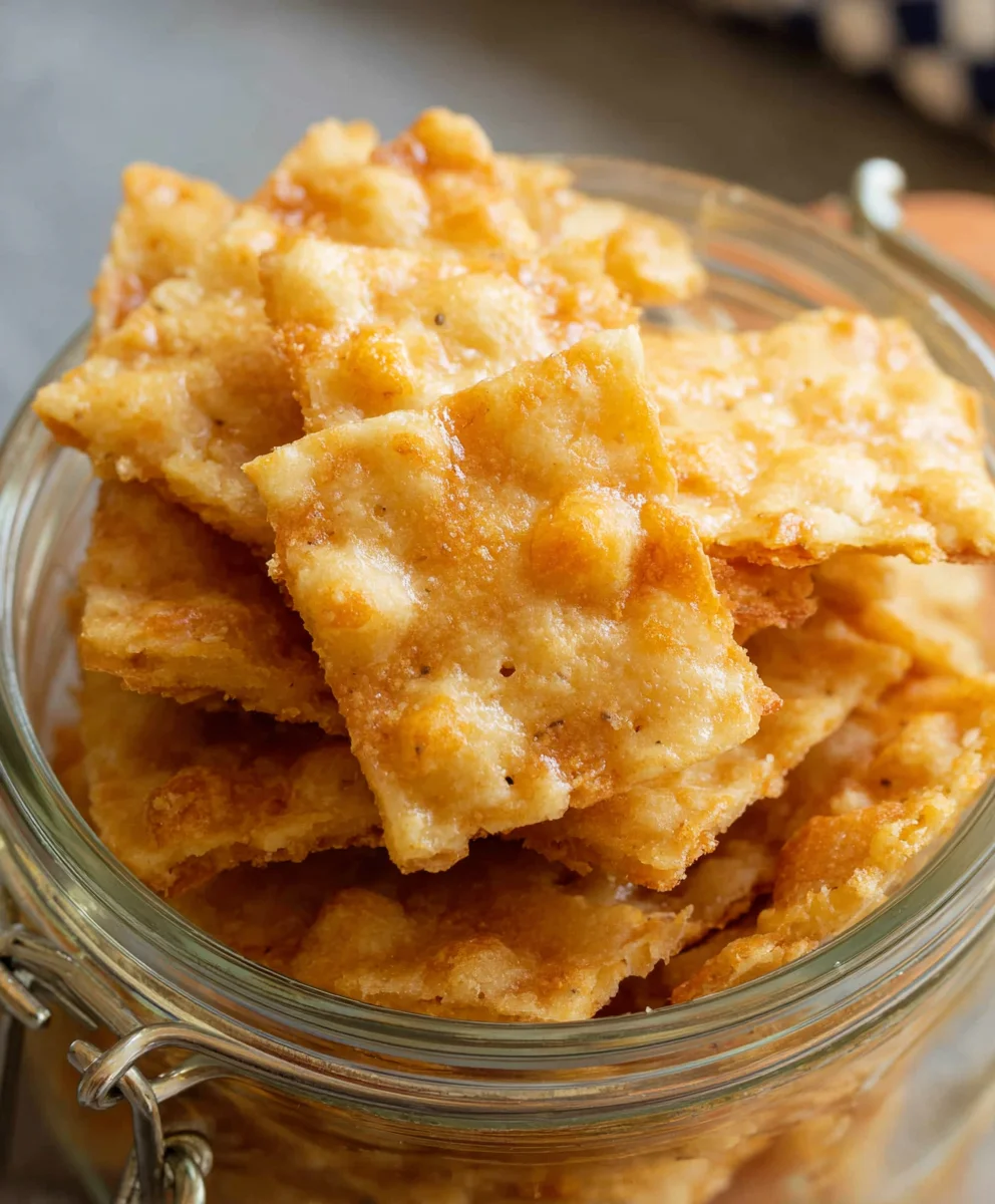 Crispy Sourdough Cheddar Crackers- Easy Homemade Recipe