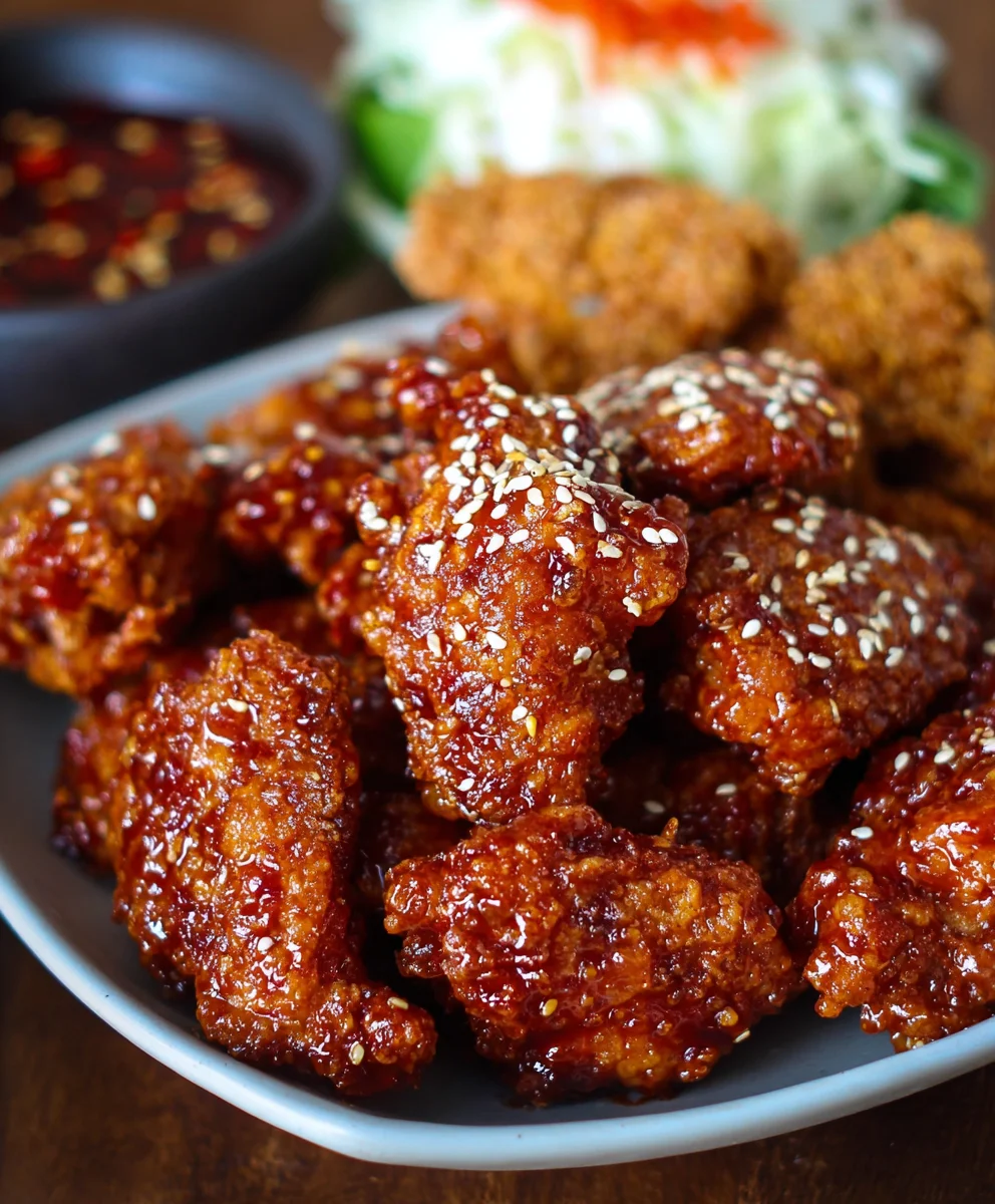 Crispy Korean Fried Chicken-Yangnyeom Chicken Recipe