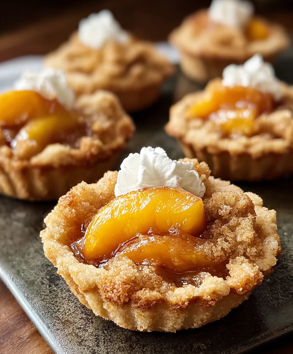 Peach Cobbler Cookie Cups - Easy Dessert Recipe