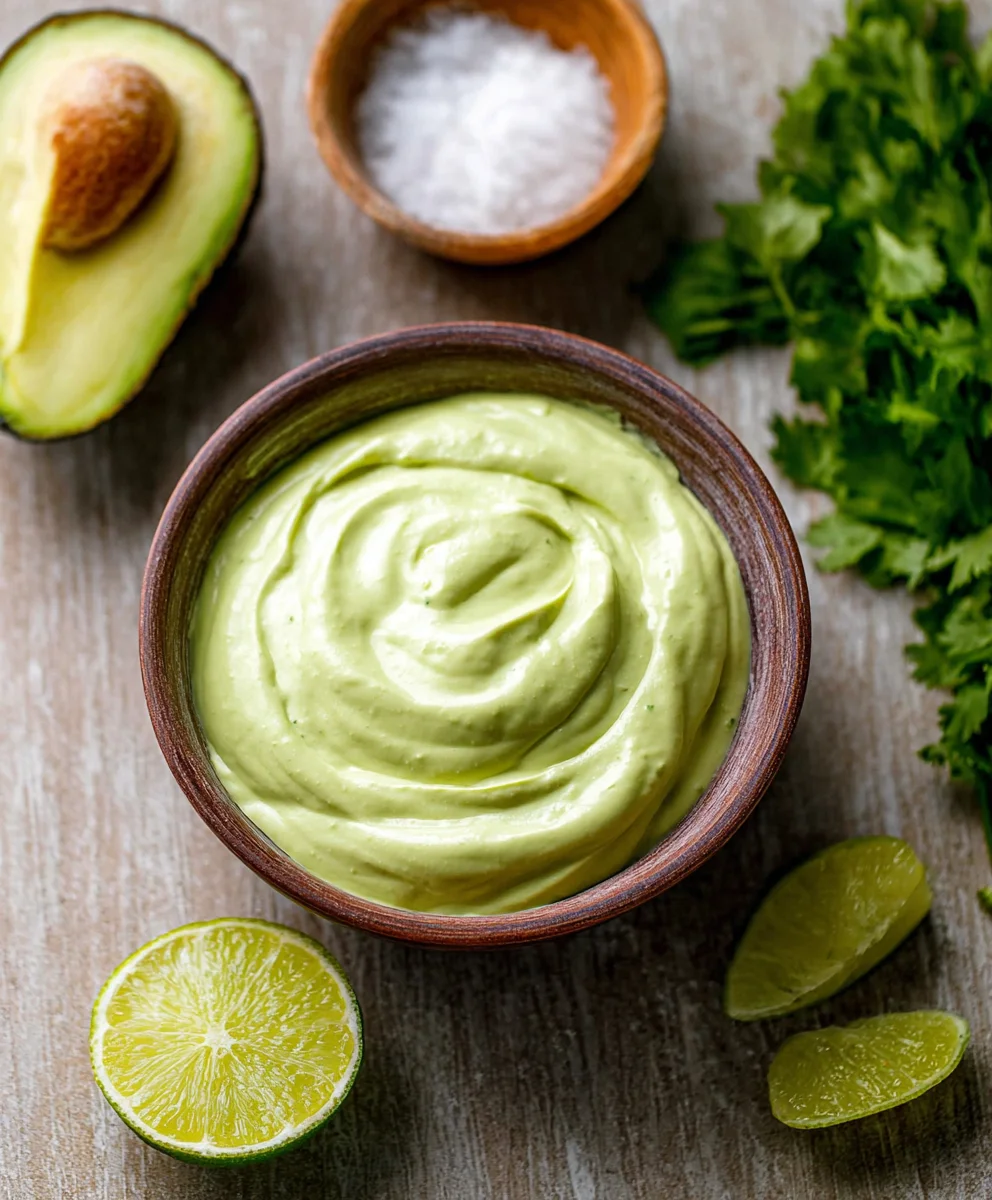 Creamy Avocado Crema Recipe- Tacos Salads & More