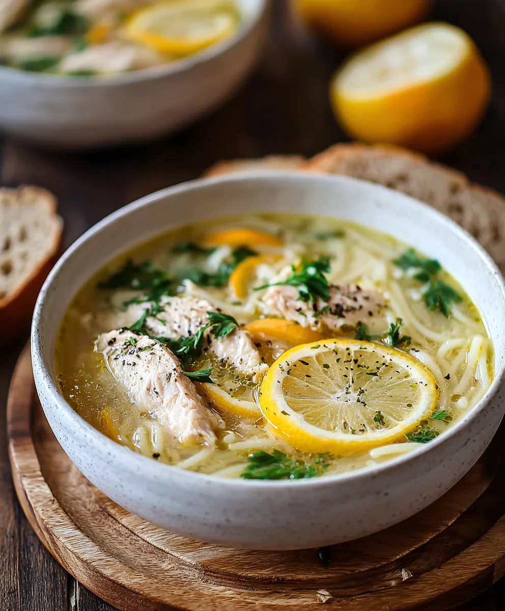 Greek Lemon Chicken Soup - Zesty & Flavorful Recipe